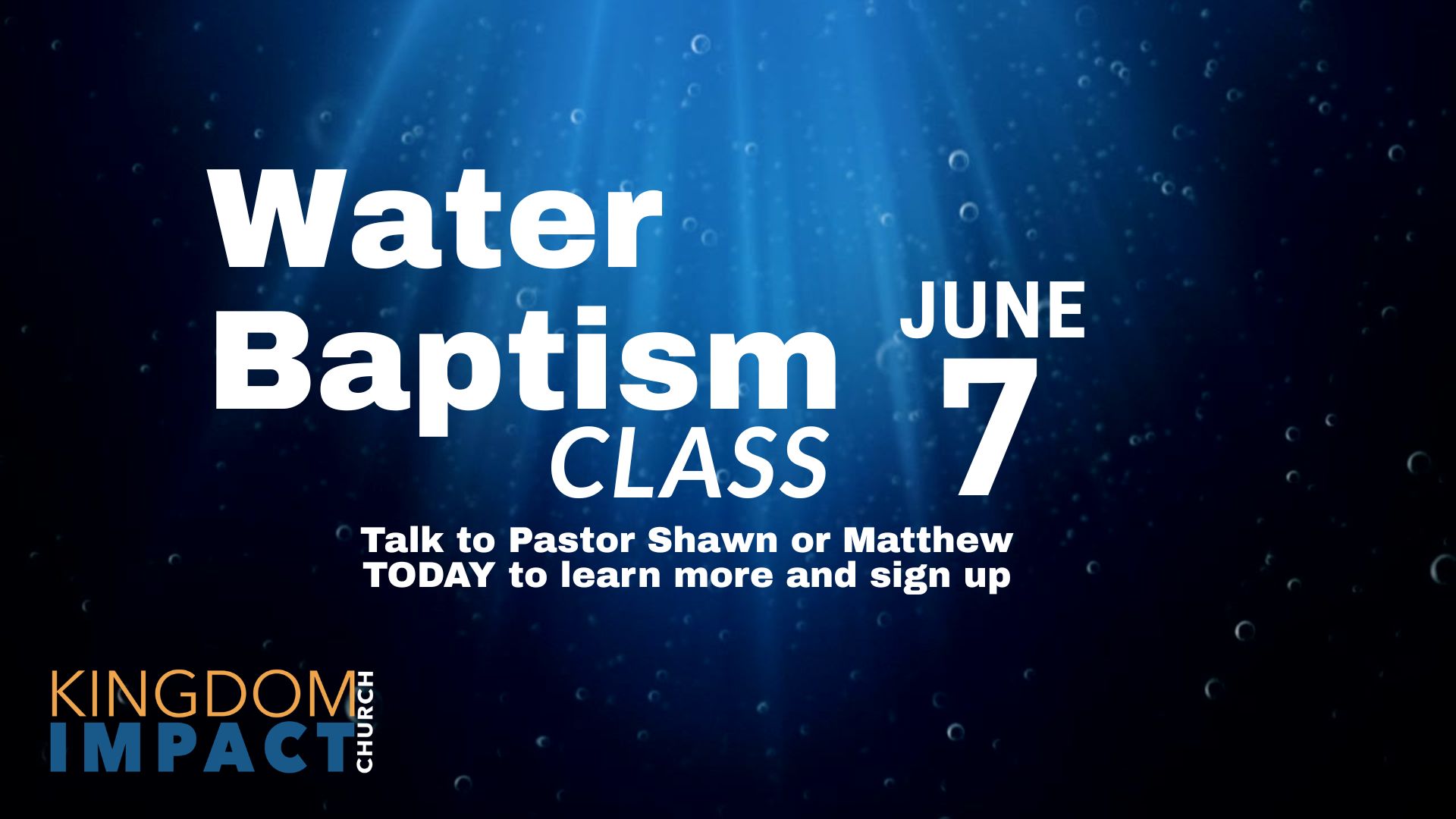 Baptism Class June 2026